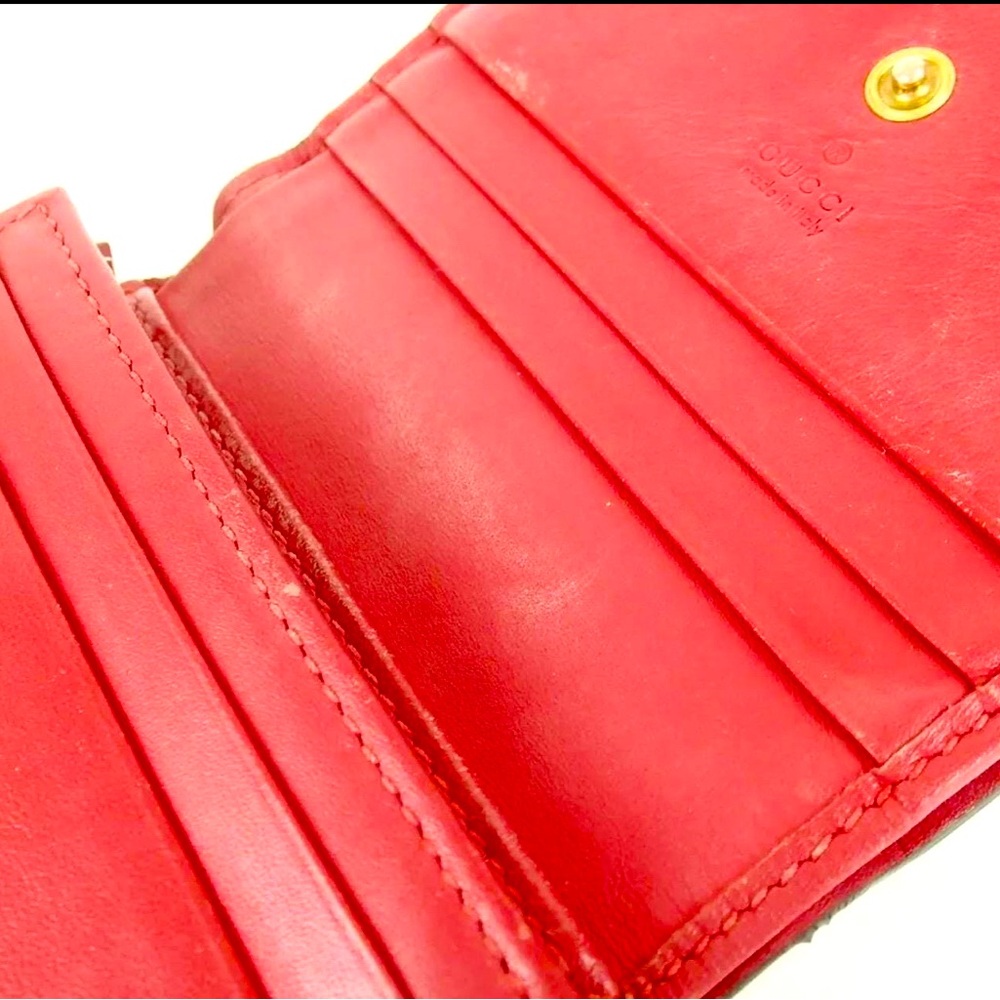 Authentic GUCCI 476050.1147 GG Supreme Cherry wallet PVC/leather MINT - Picture 12 of 13